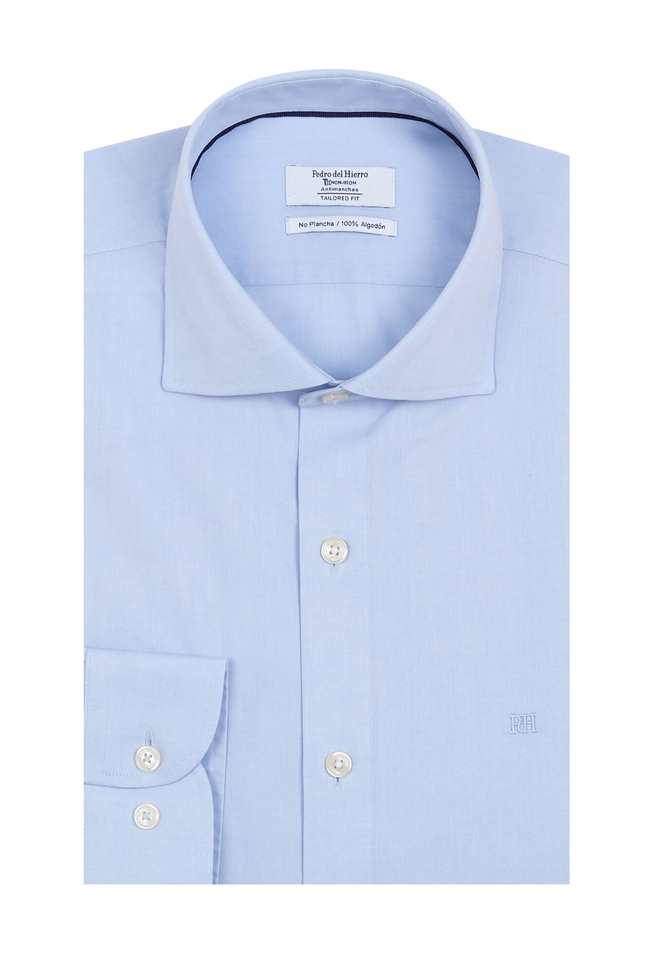 Pedro del Hierro Plain non-iron + anti-stain dress shirt Blue