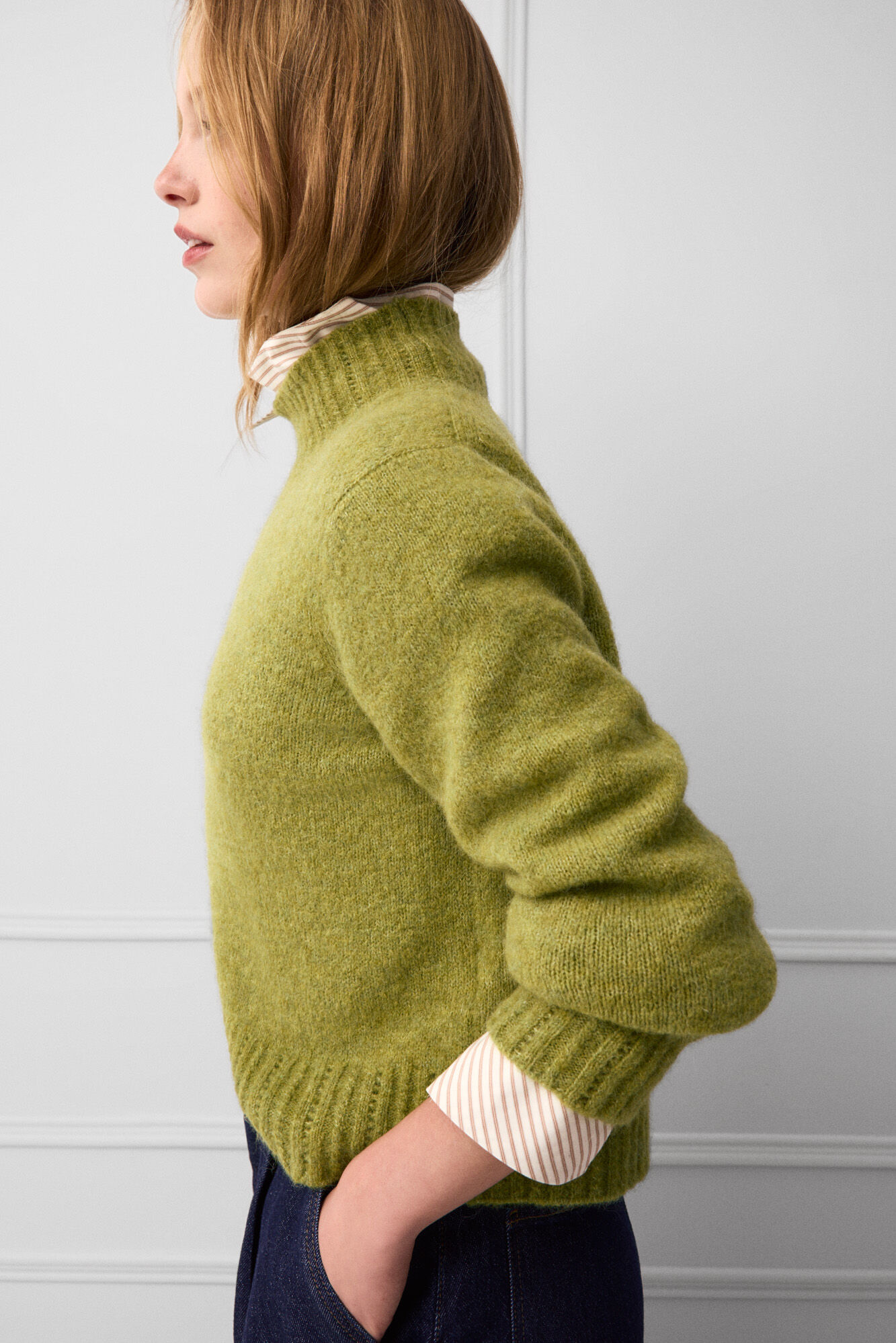 TFP by Tamara Falc&oacute; Cropped cross-knit jumper Green