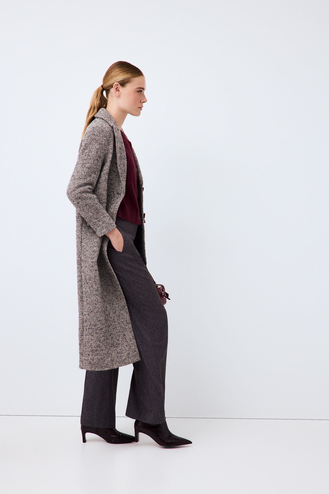 Pedro del Hierro Abrigo largo Gris