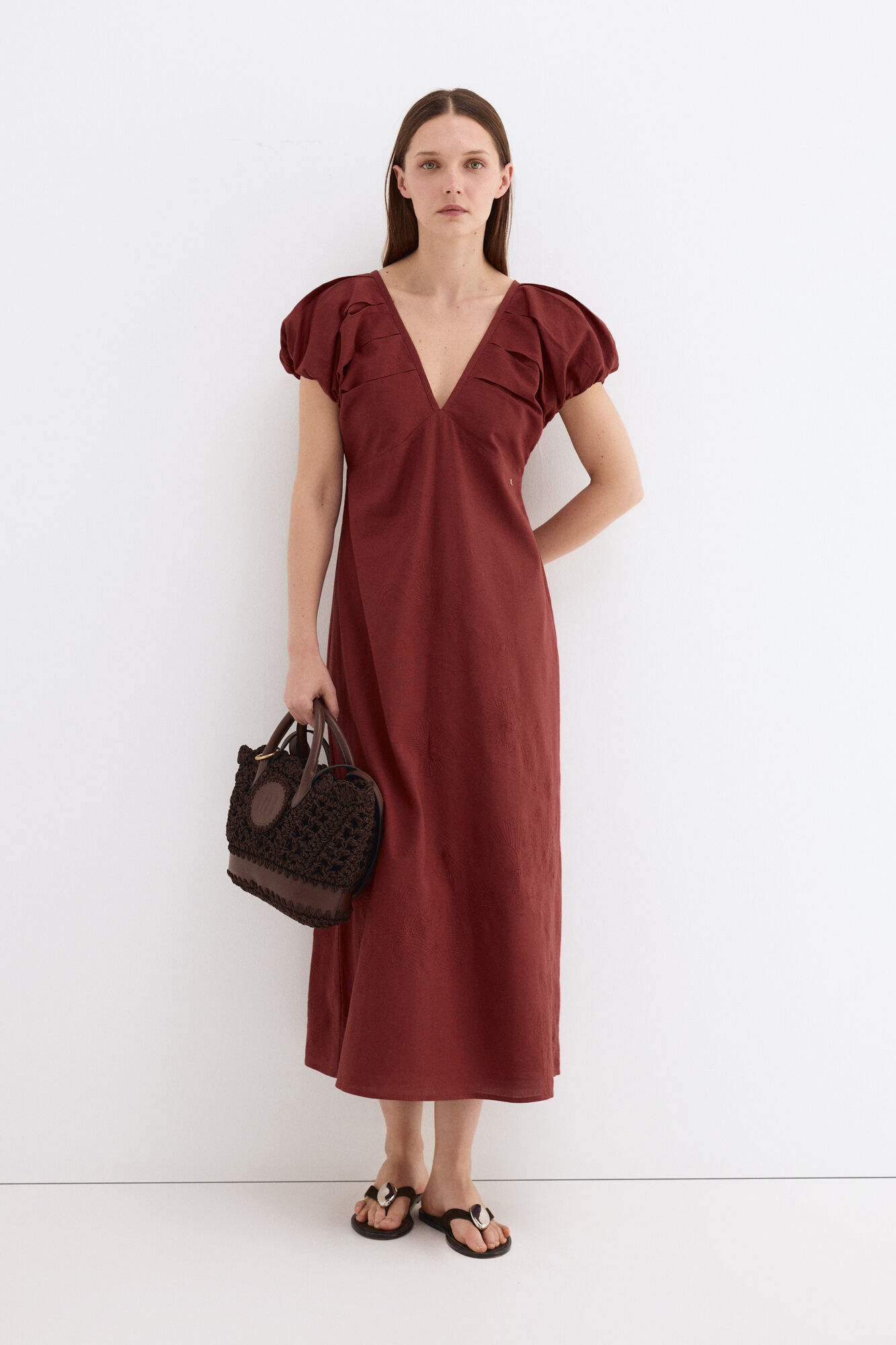 Pedro del Hierro Embroidered floral midi dress