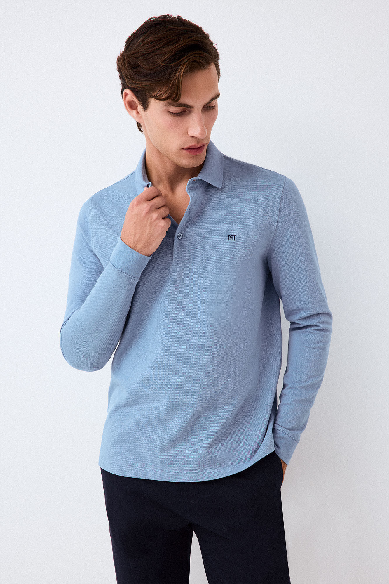 Pedro del Hierro Piqu&eacute; long sleeve polo shirt