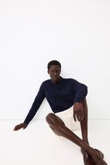 Pedro del Hierro Fine knit premium cotton jumper Blue