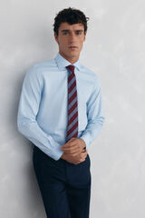 Pedro del Hierro Plain non iron + stain resistant dress shirt Blue