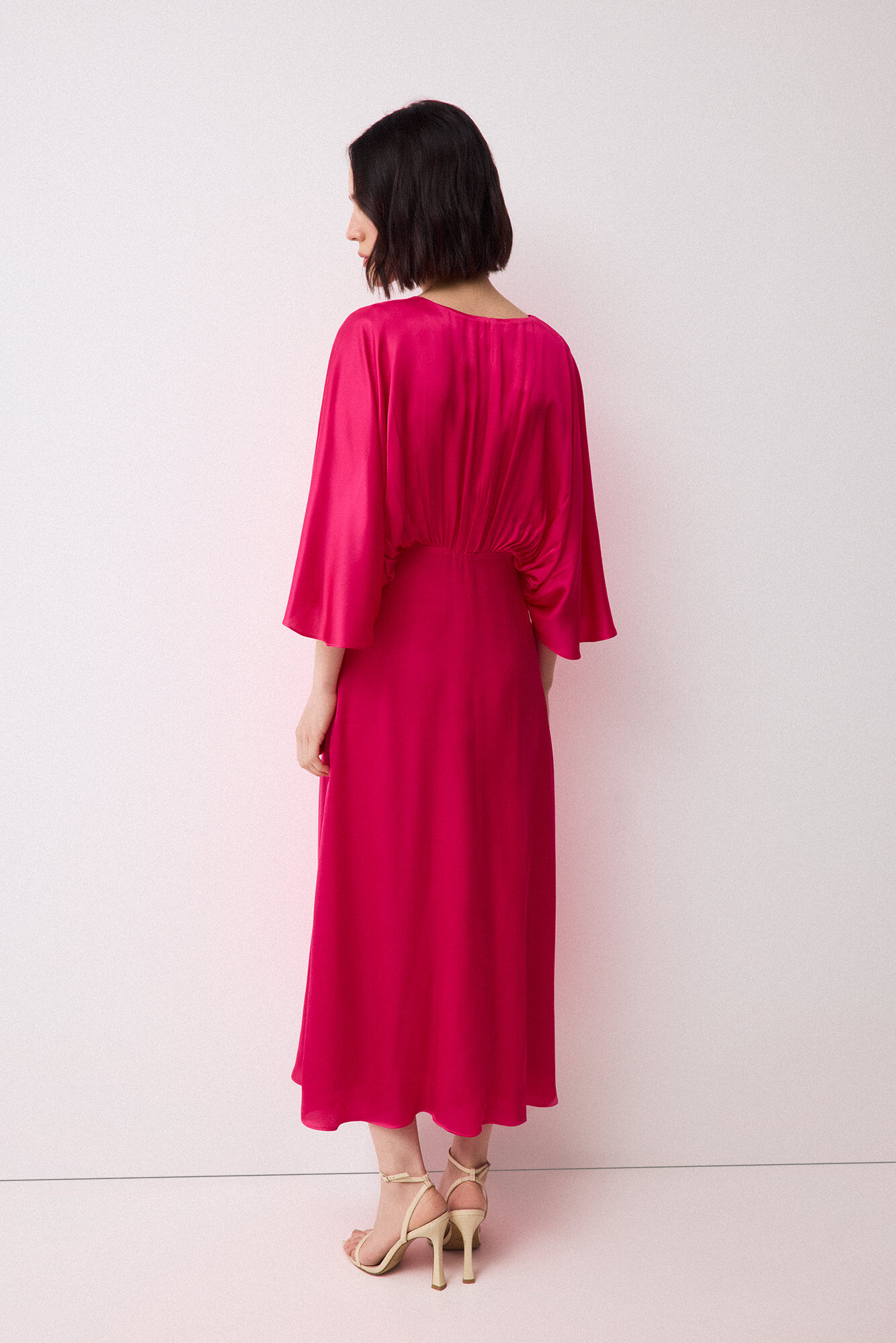 Pedro del Hierro Draped fluid sleeve dress Pink