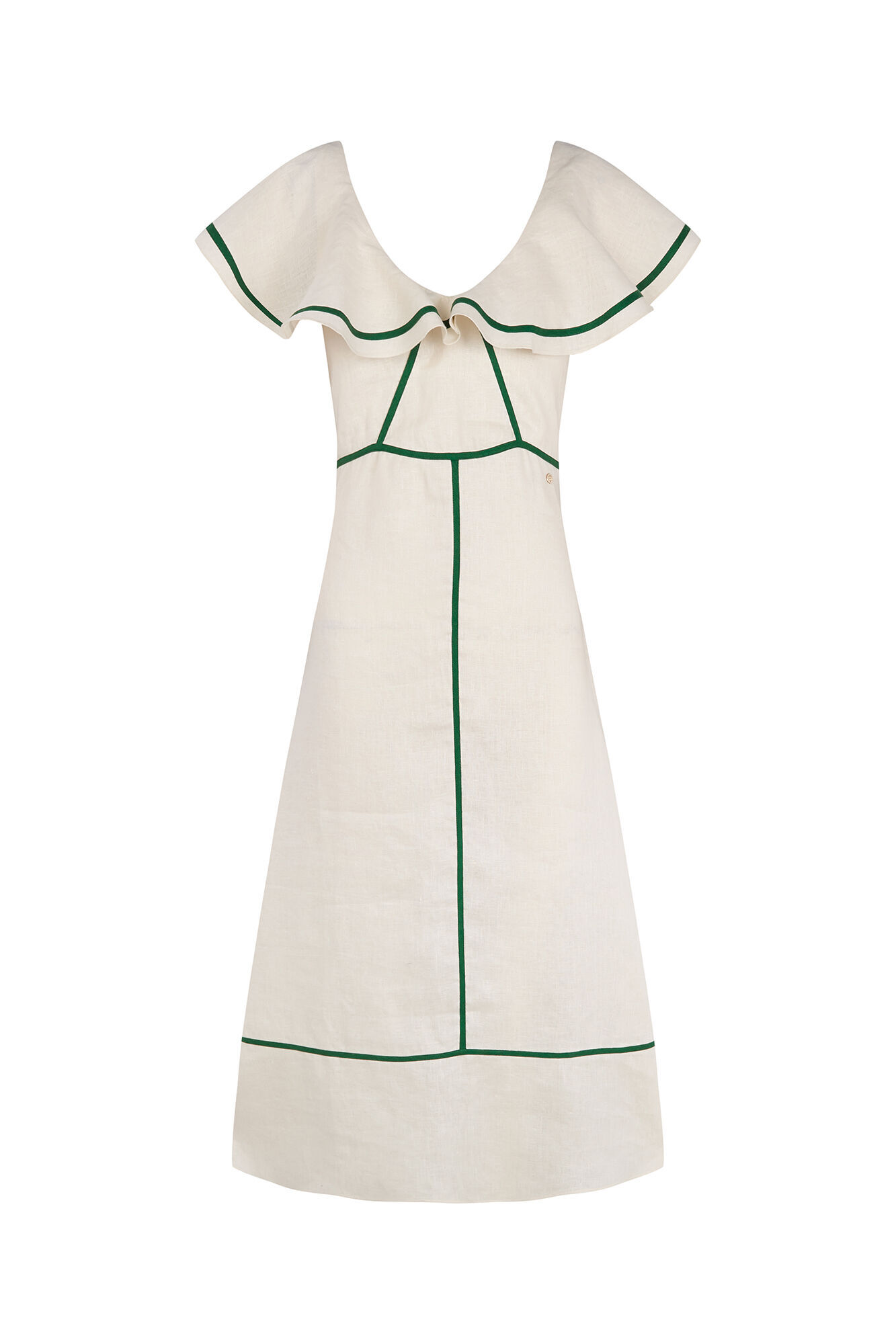 Pedro del Hierro Linen dress with contrast details Ecru