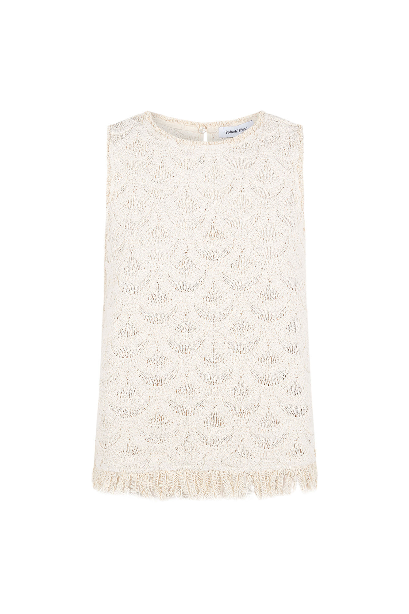 Pedro del Hierro Top crochet sem mangas Beige