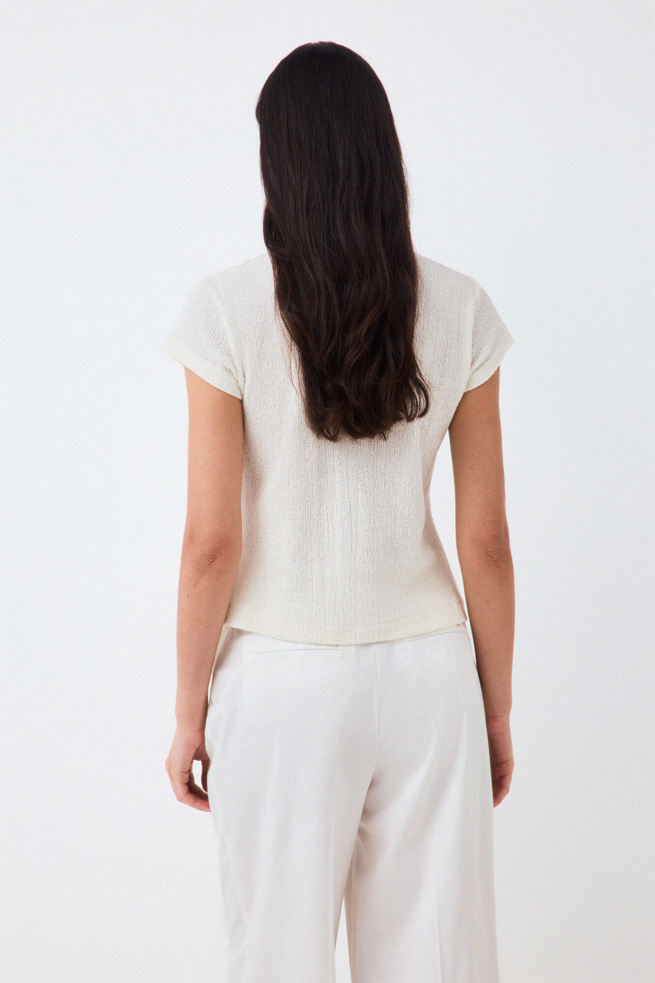 Pedro del Hierro Rustic button T-shirt Ecru