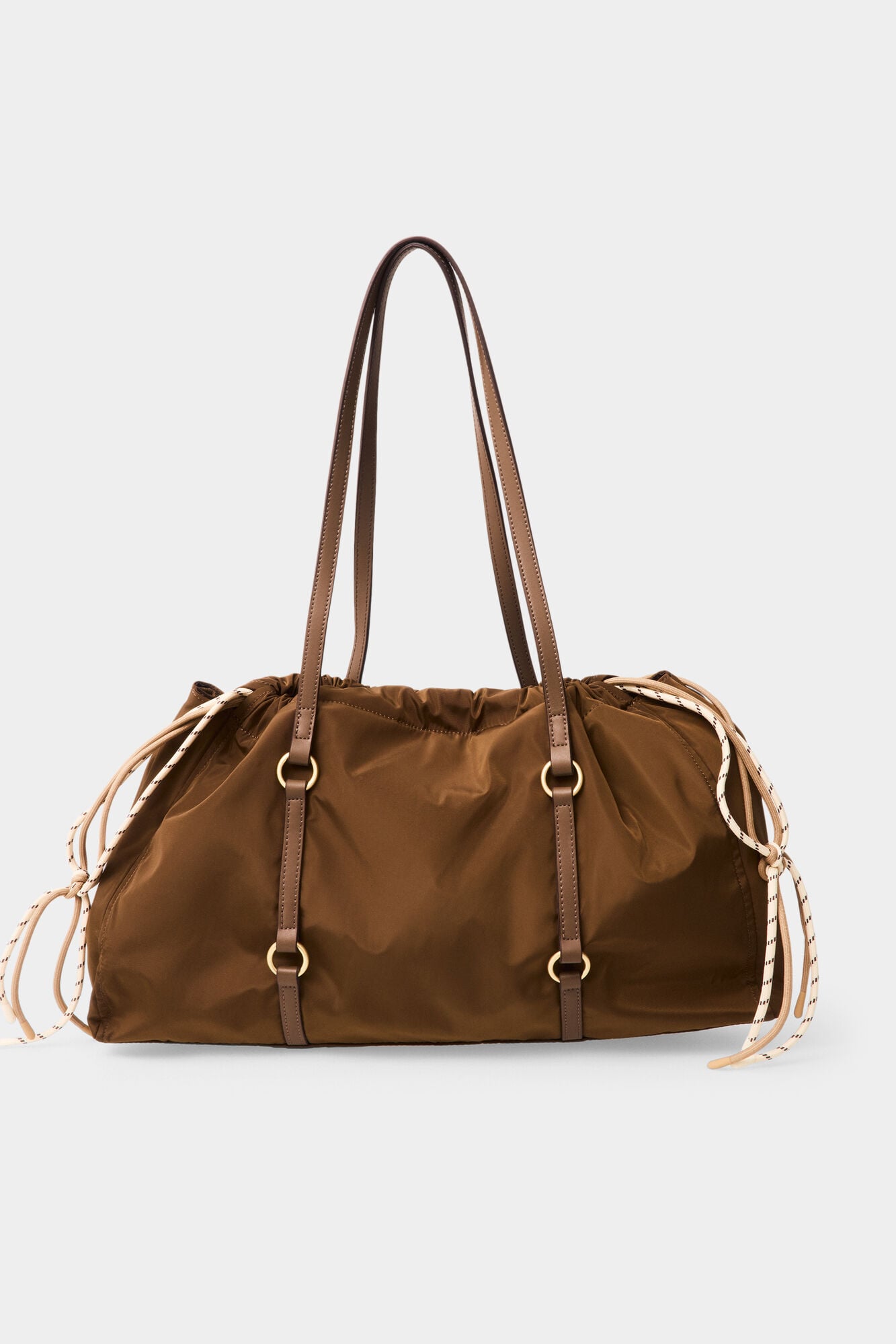 Pedro del Hierro Mala shopper em nylon com al&ccedil;a dupla Marrom
