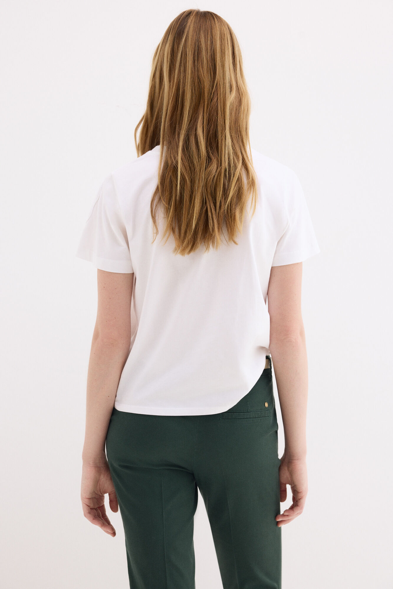 Pedro del Hierro Embroidered cord short sleeve T-shirt White
