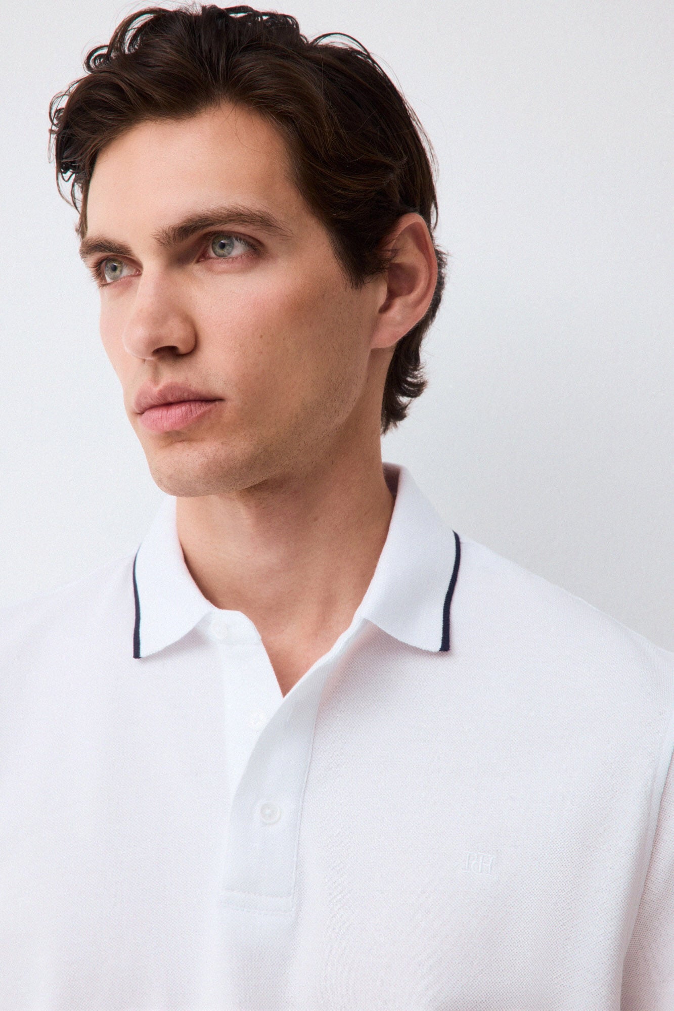 Pedro del Hierro Fancy collared polo shirt White