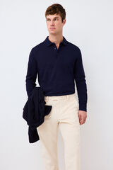 Pedro del Hierro Piqu&eacute; long sleeve polo shirt Blue