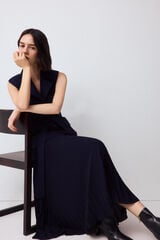 Pedro del Hierro Tailored pleated dress Blue