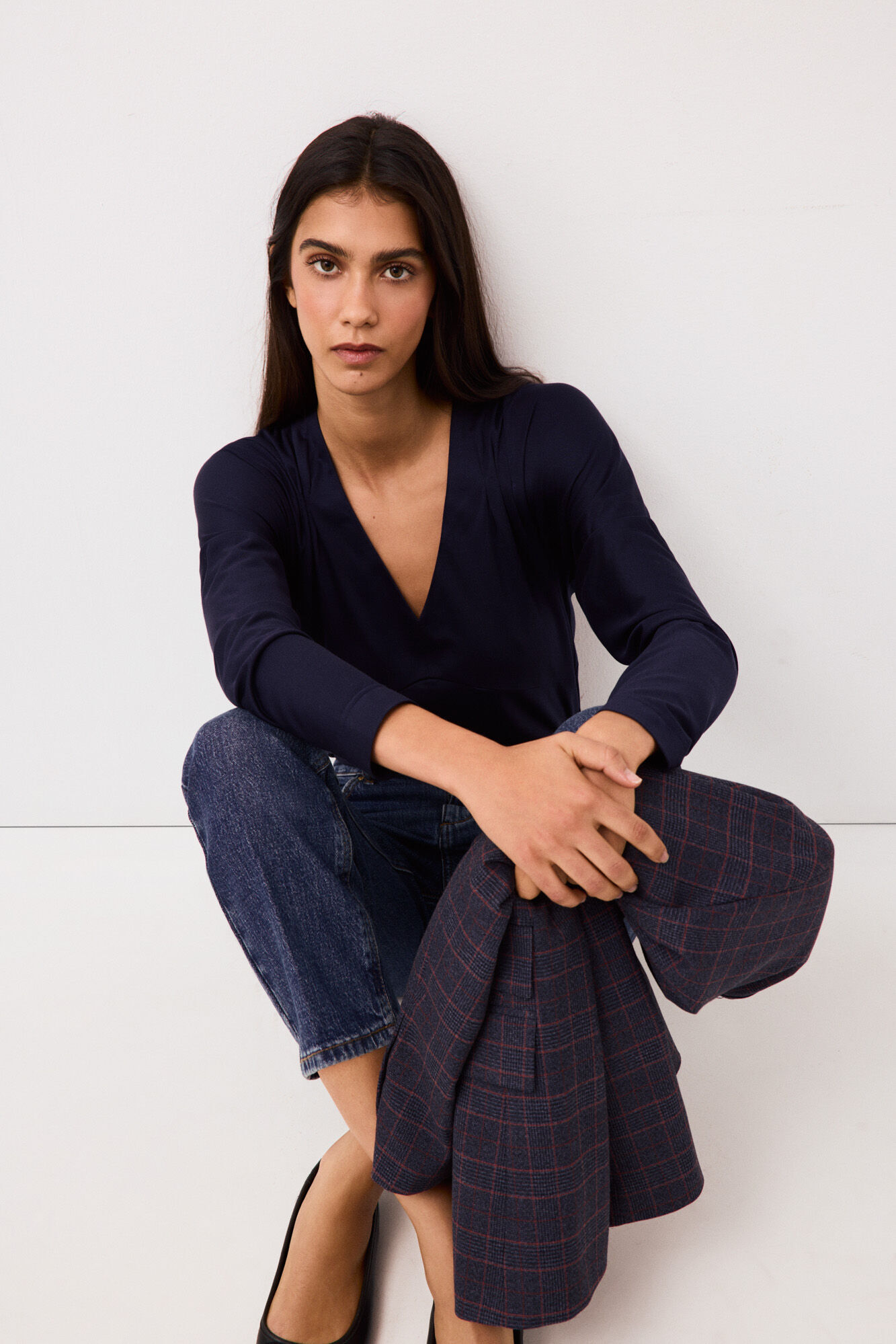 Pedro del Hierro Camiseta de cuello V manga larga