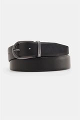 Pedro del Hierro Cinto de pele revers&iacute;vel Preto