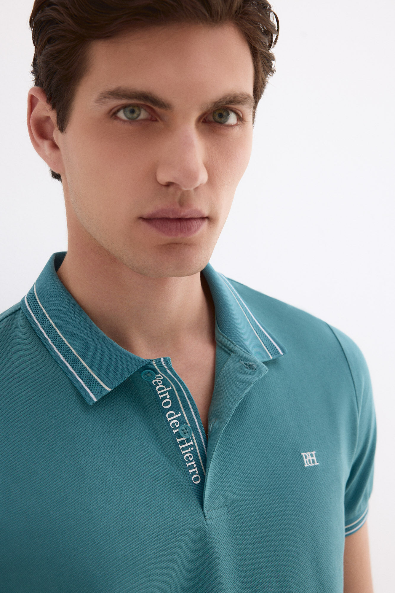 Pedro del Hierro Polo de jacquard Turquesa