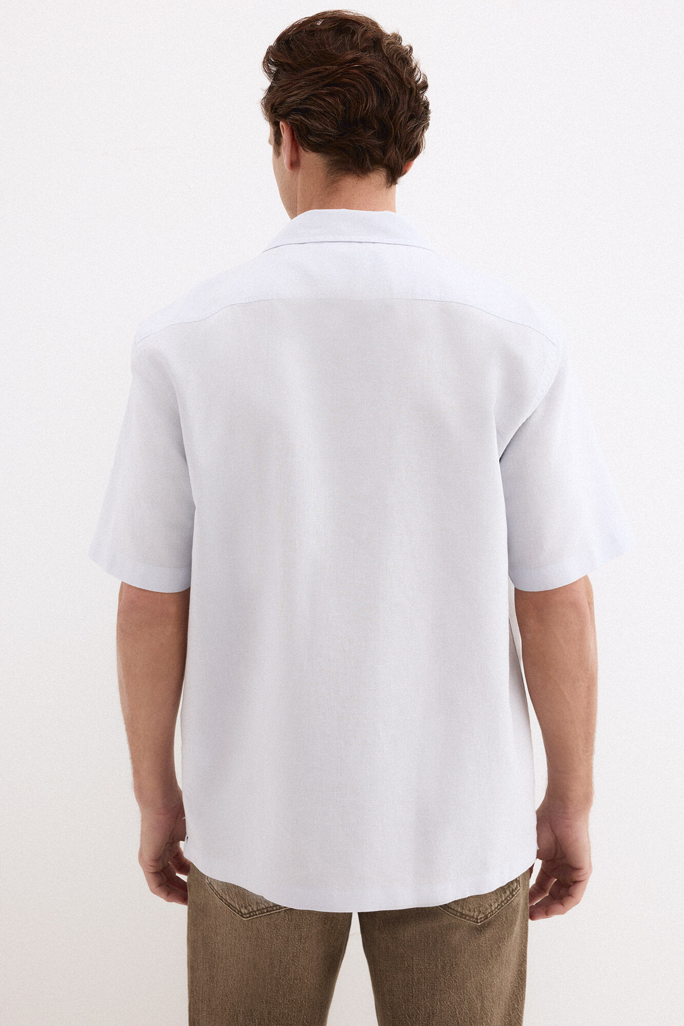 Pedro del Hierro Linen cotton short sleeve shirt Blue