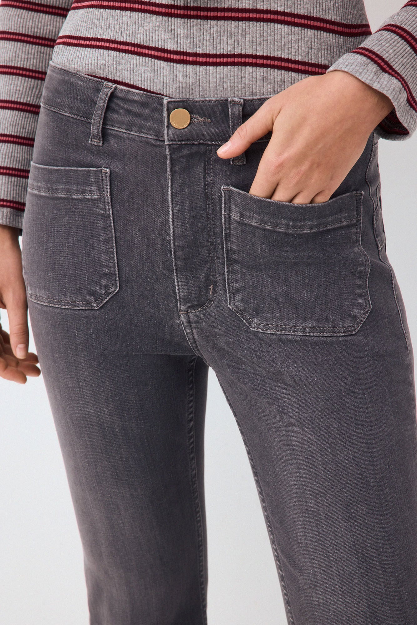 Pedro del Hierro Capri push up flare jeans Grey