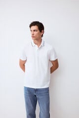 Pedro del Hierro Fancy collared polo shirt White