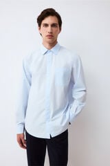 Pedro del Hierro Plain poplin relaxed fit shirt Blue