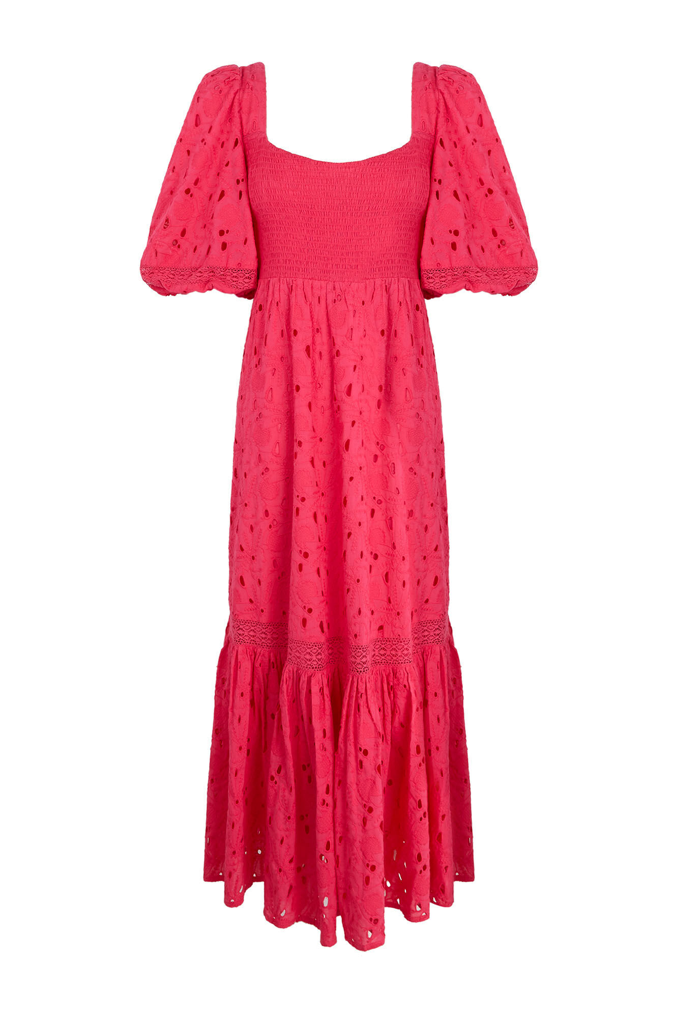 Pedro del Hierro Embroidered cotton dress Pink