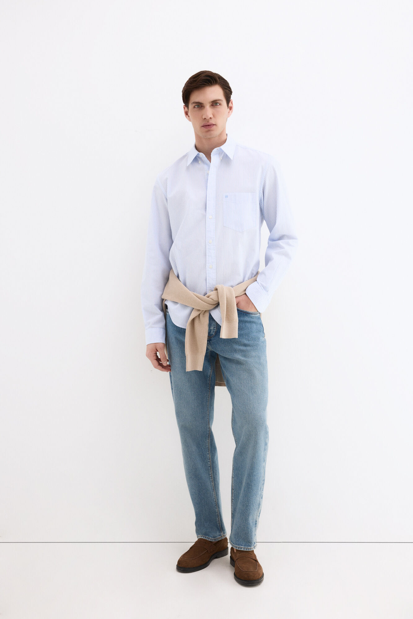 Pedro del Hierro Seersucker striped shirt