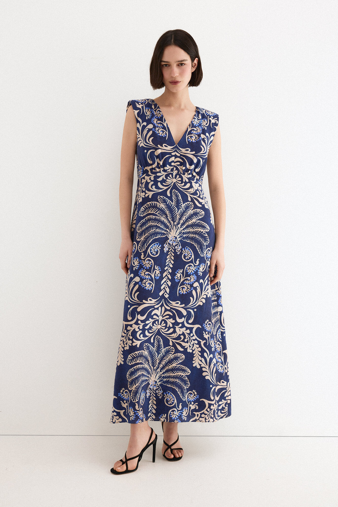 TFP by Tamara Falc&oacute; Long printed dress Blue