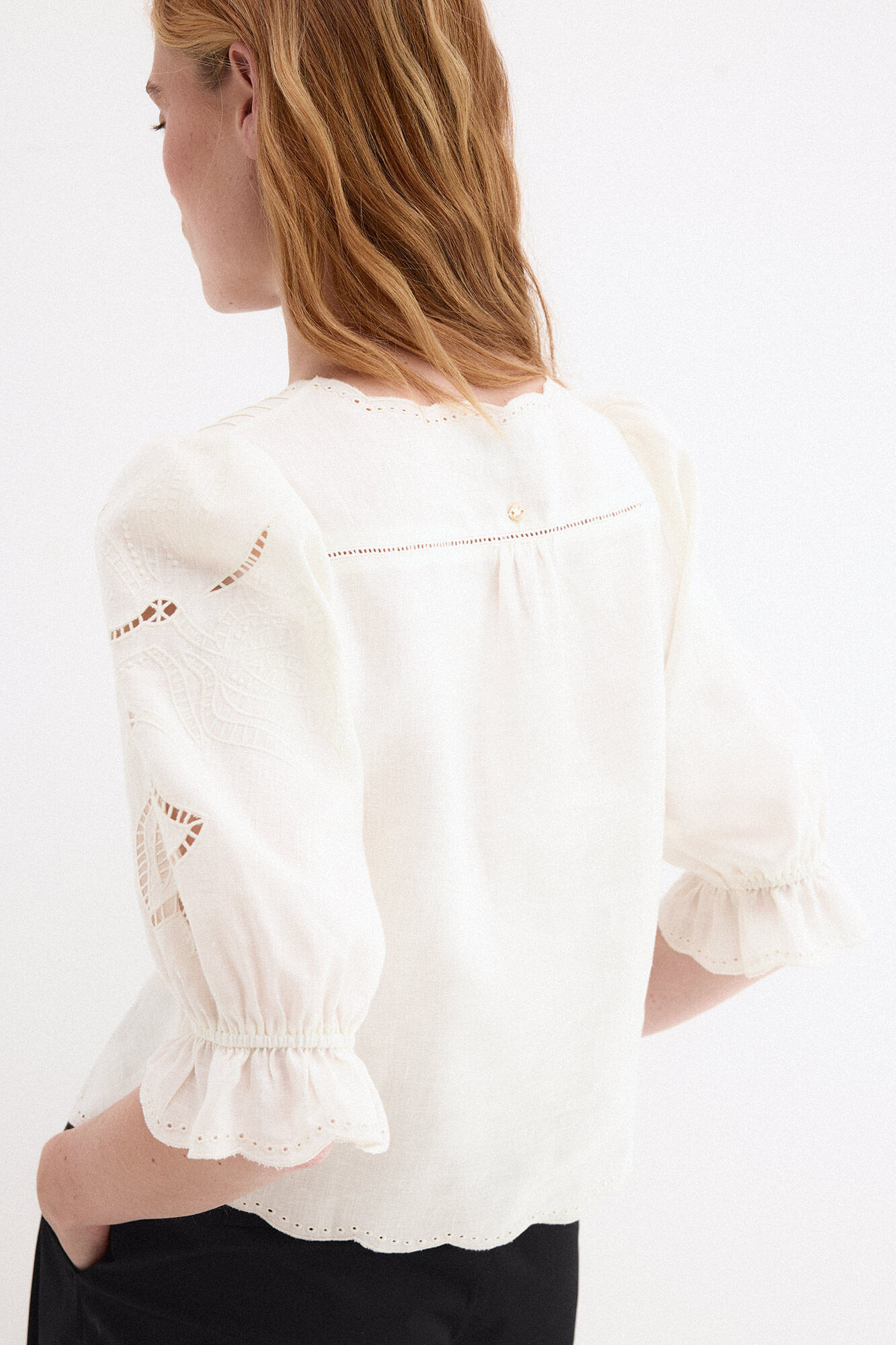 Pedro del Hierro Embroidered linen blouse