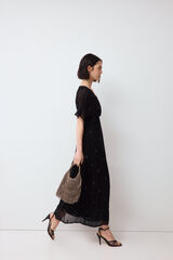 Pedro del Hierro Fluid gemstone detail dress Black
