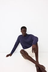 Pedro del Hierro Fine knit premium cotton jumper Blue