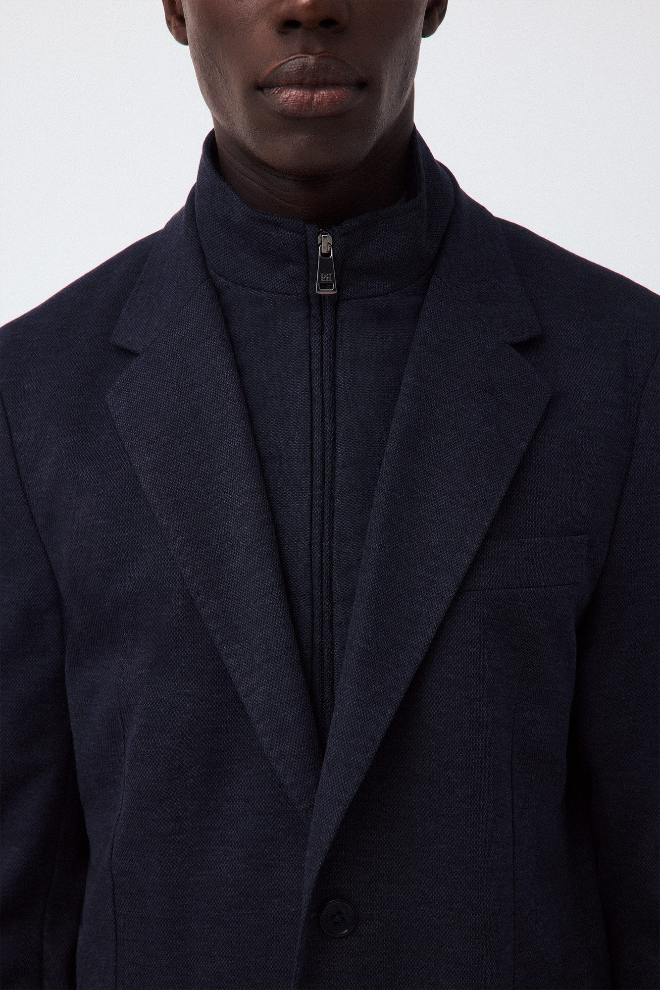 Pedro del Hierro Knit jacket with removable lining Blue