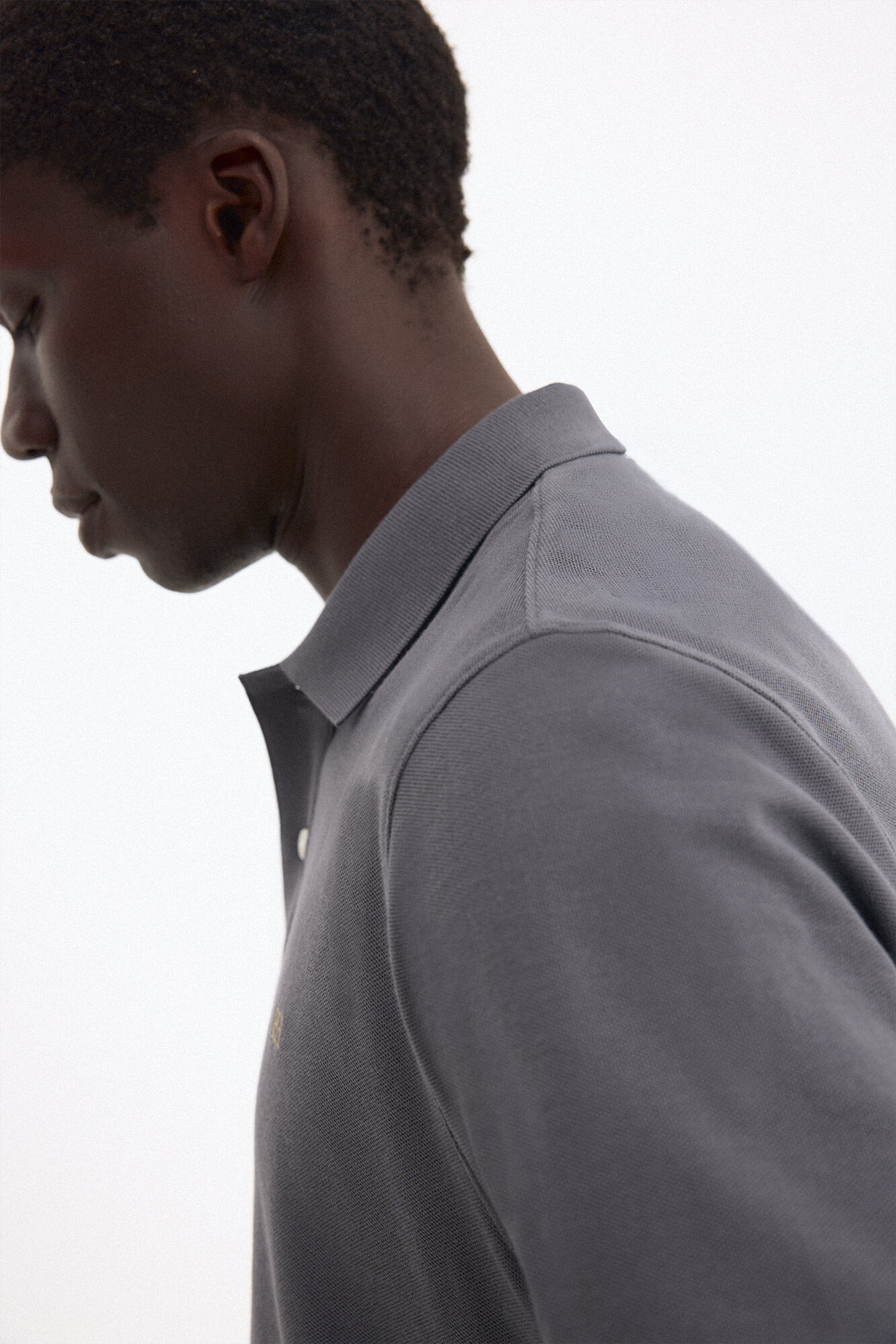 Pedro del Hierro Polo b&aacute;sico em piqu&eacute; Cizento