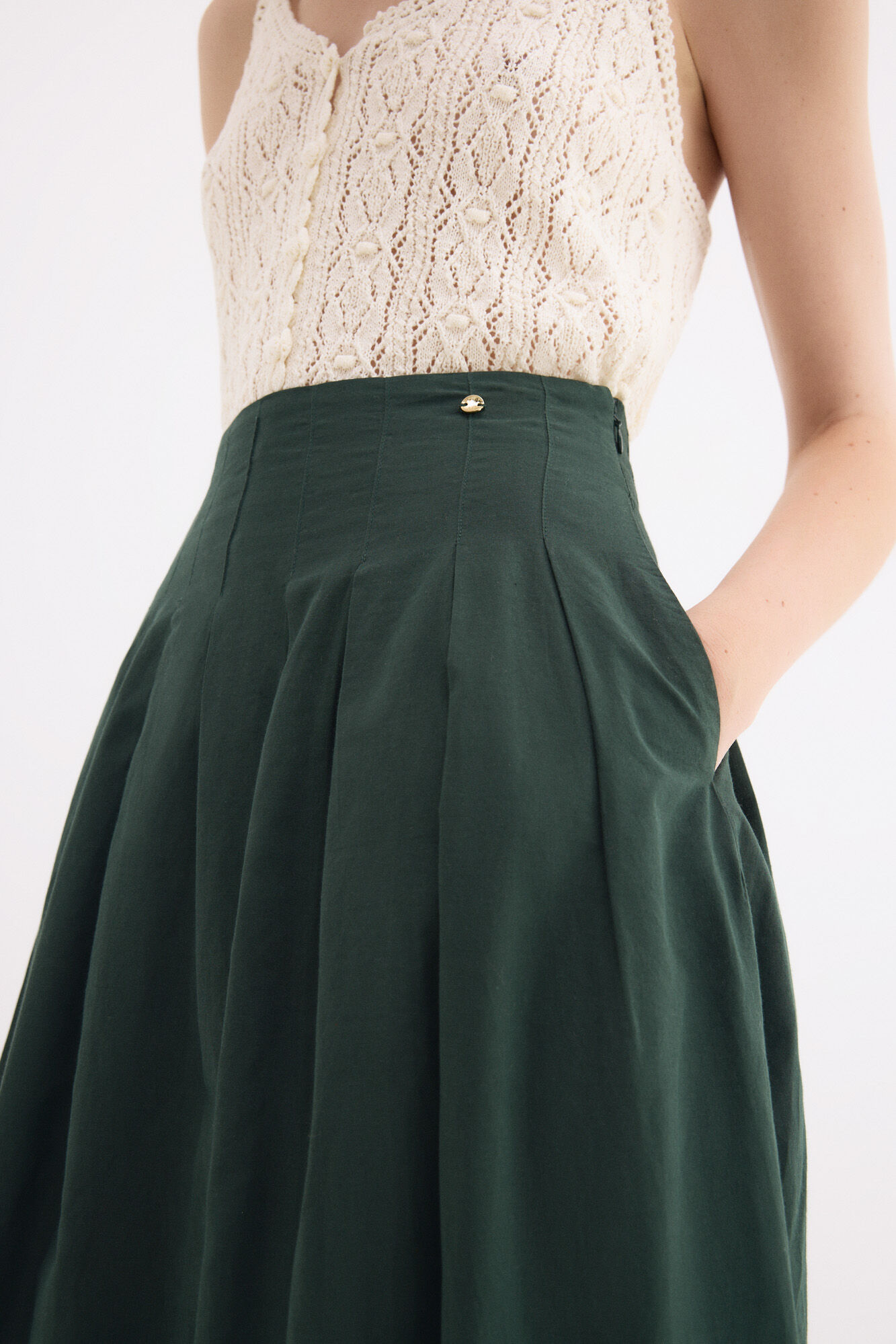 Pedro del Hierro Embroidered cotton skirt