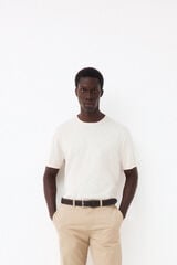 Pedro del Hierro Cotton premium jersey-knit T-shirt Ecru