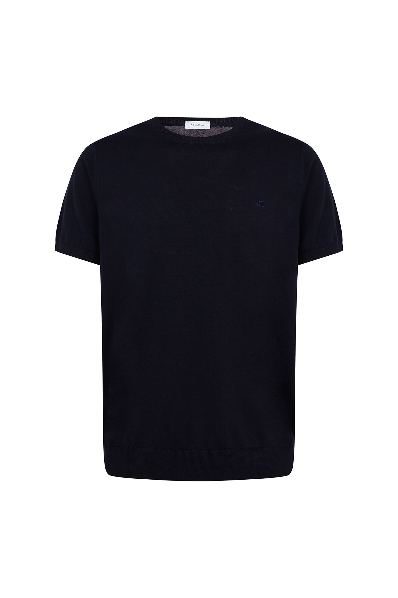 Pedro del Hierro Premium short sleeve cotton jersey T-shirt Blue