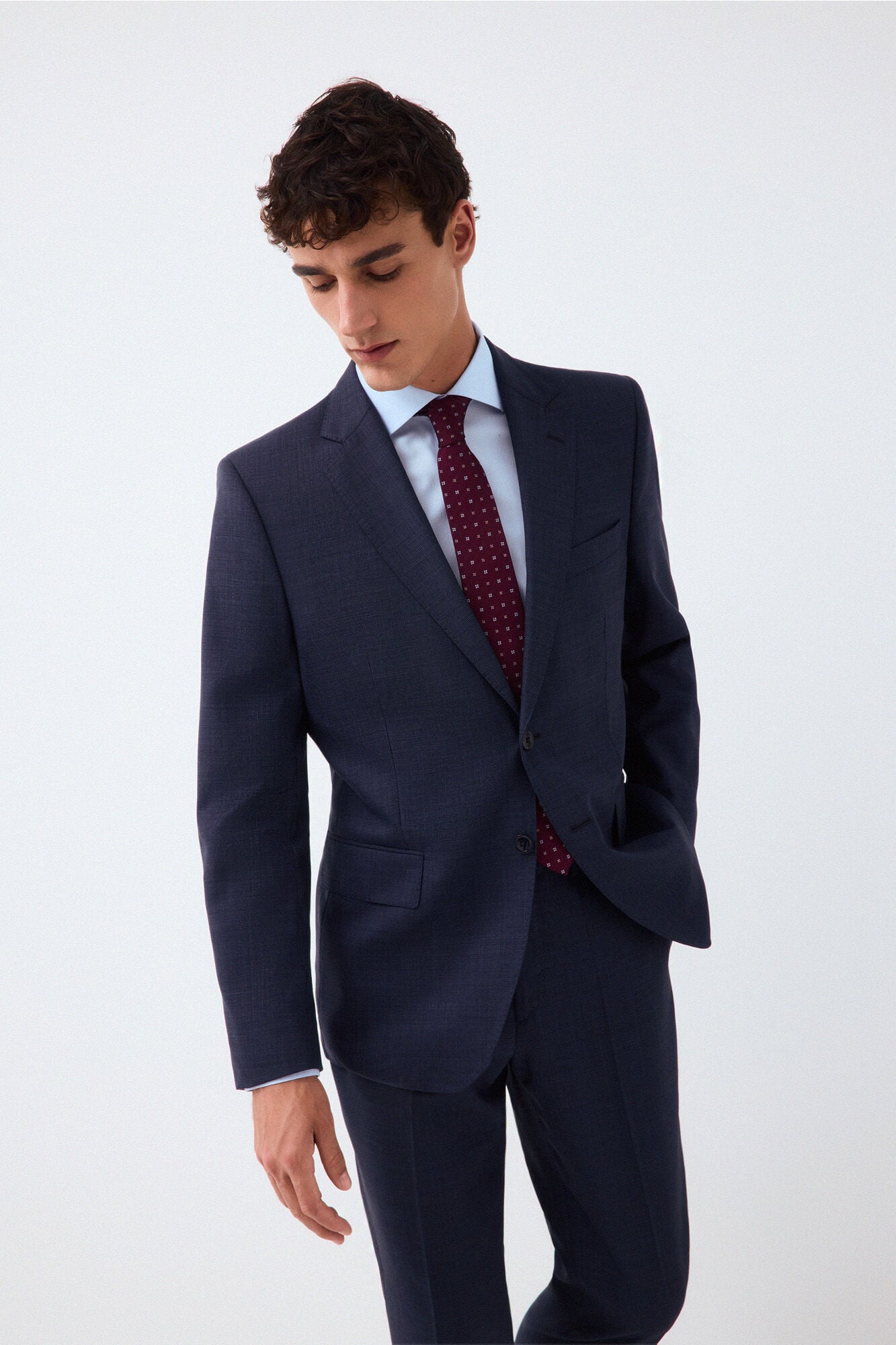 Pedro del Hierro Blazer de fato coordenado tailored estrutura azul