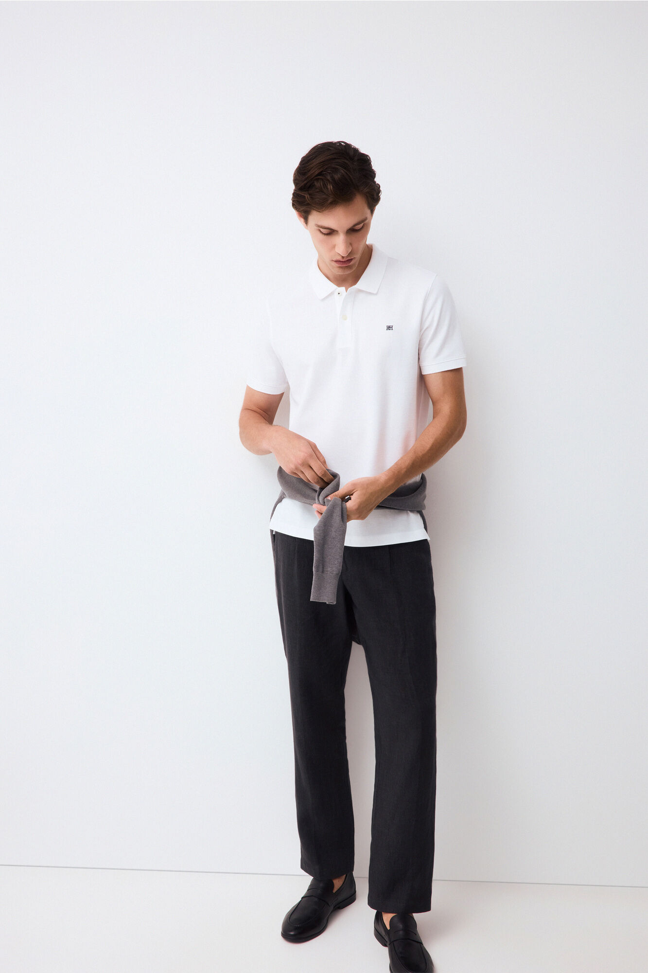 Pedro del Hierro Piqu&eacute; slim fit polo shirt White