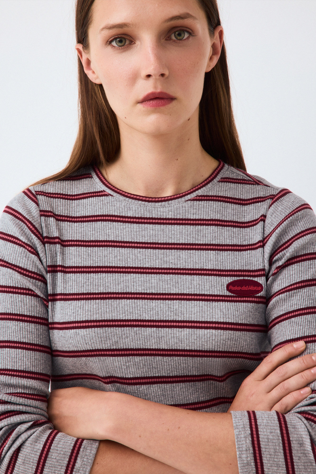 Pedro del Hierro Camiseta rayas rib manga larga