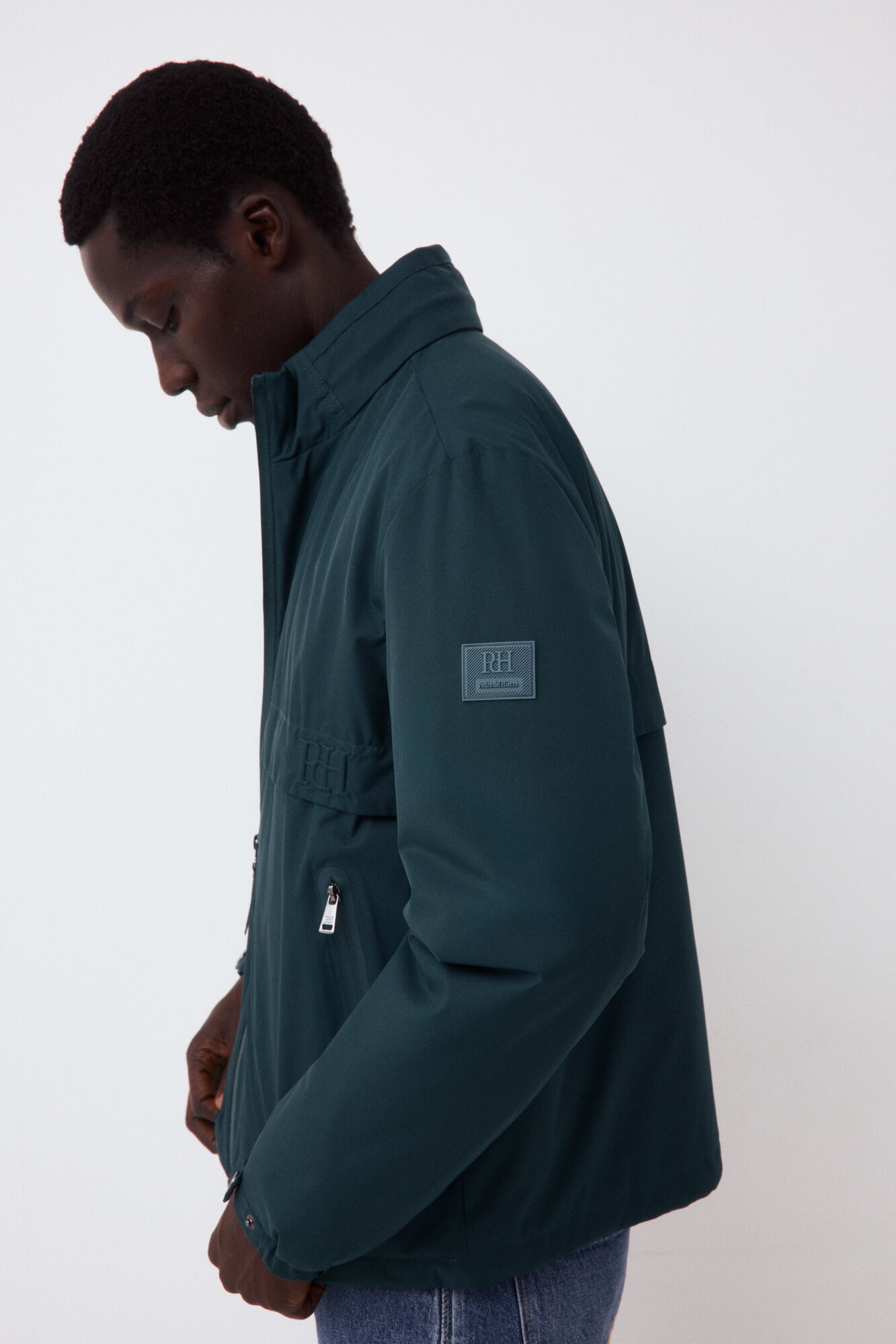 Pedro del Hierro Cazadora vistas cremalleras Verde