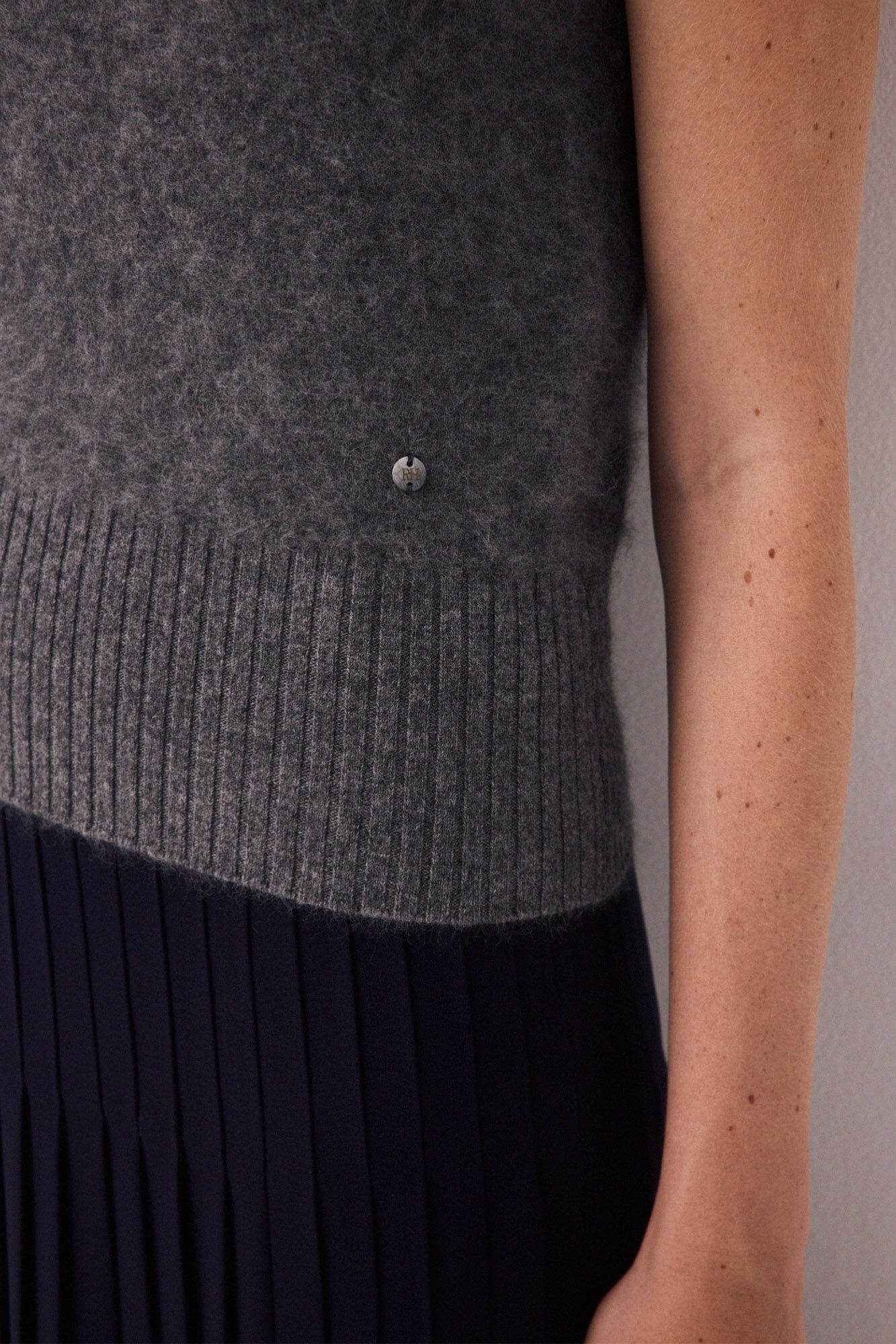 Pedro del Hierro Faux fur knit gilet Grey
