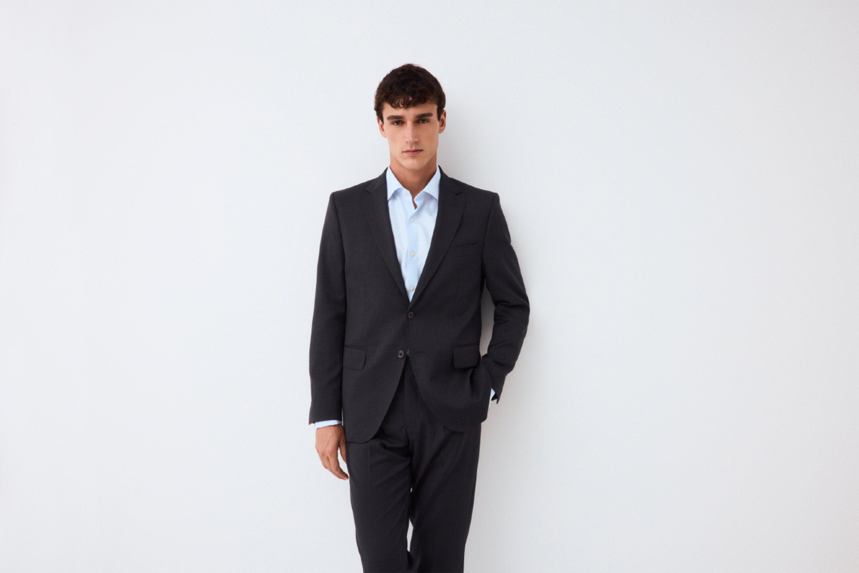 Pedro del Hierro Blazer de fato coordenado tailored b&aacute;sico Cizento