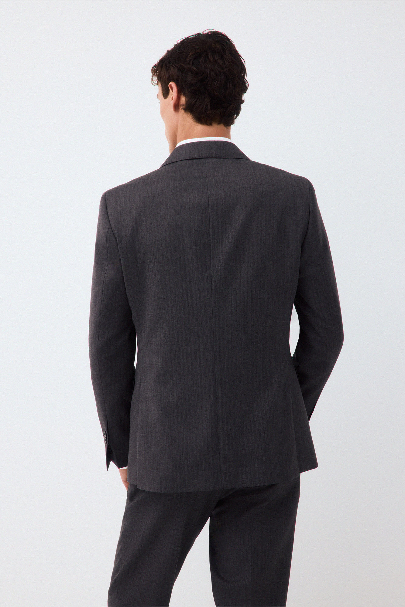 Pedro del Hierro Herringbone slim fit coordinated suit jacket Grey