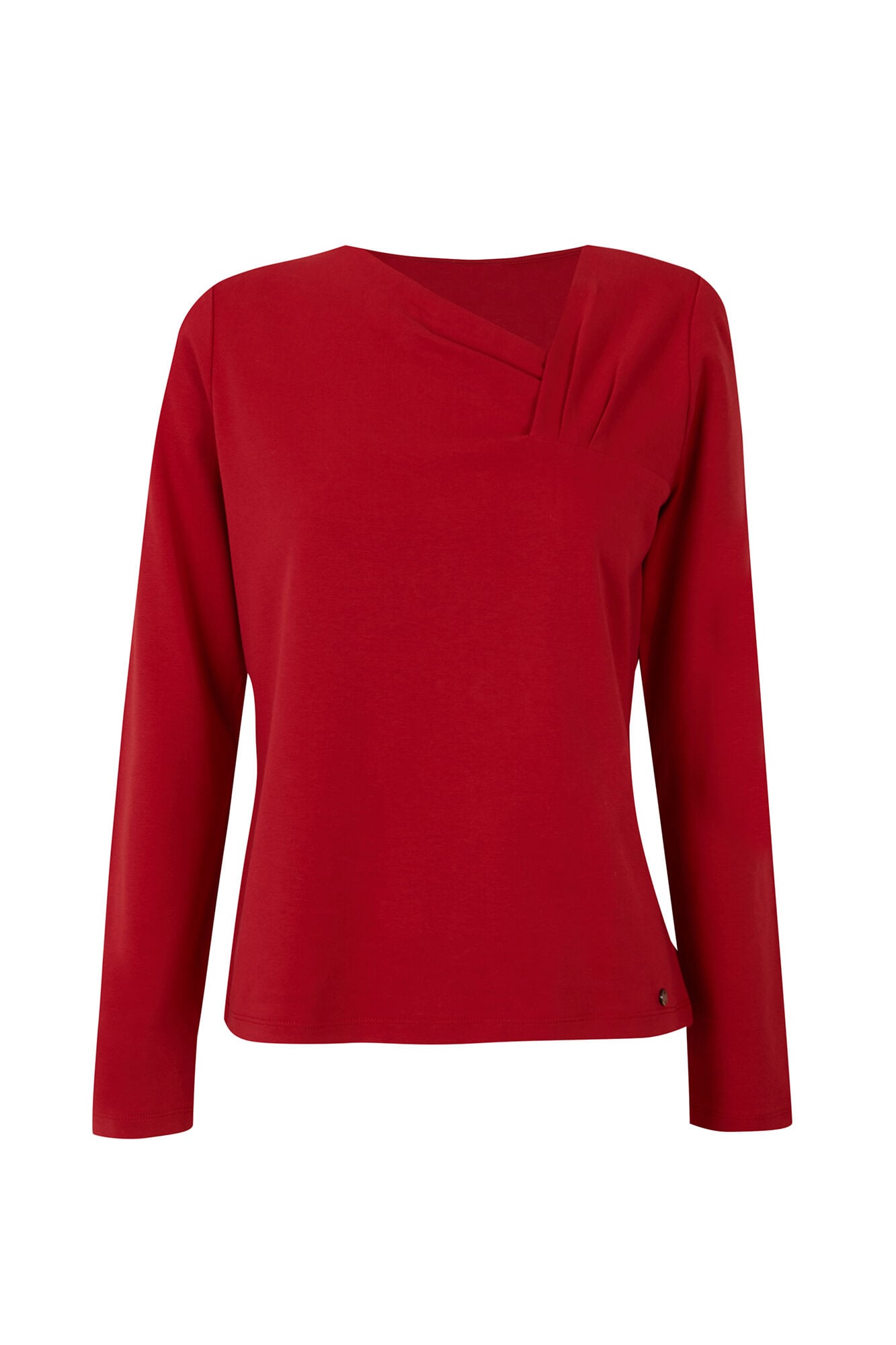 Pedro del Hierro Asymmetric crossover neckline T-shirt Red