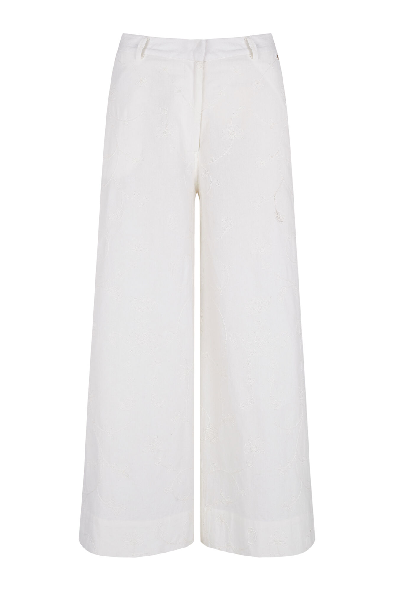 Pedro del Hierro Classic wide flare trousers White