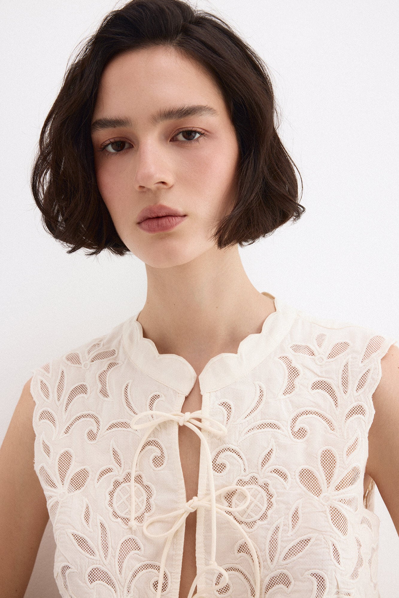 Pedro del Hierro Colete bordado Branco