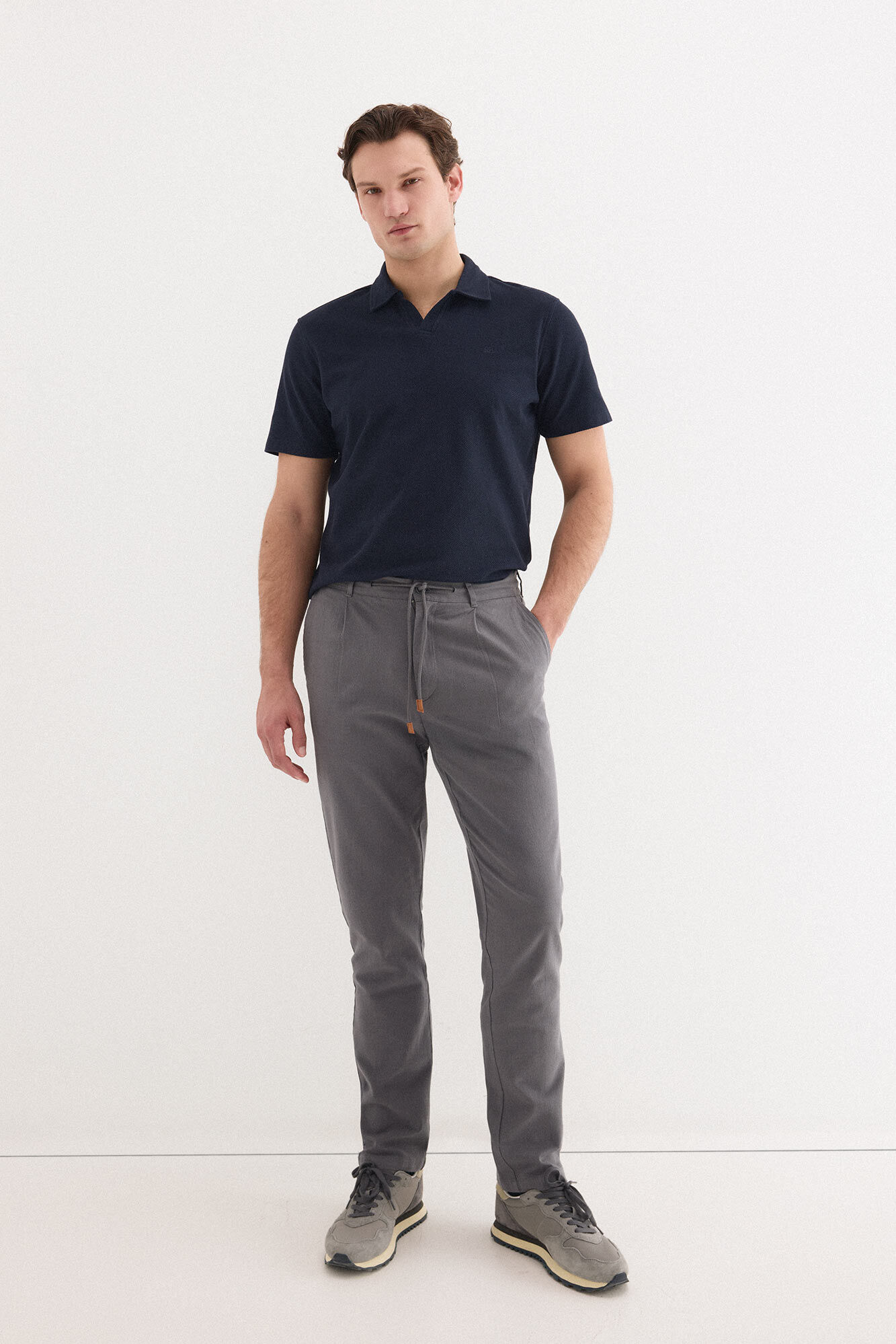 Pedro del Hierro Cal&ccedil;as chino com cord&otilde;es em algod&atilde;o e linho