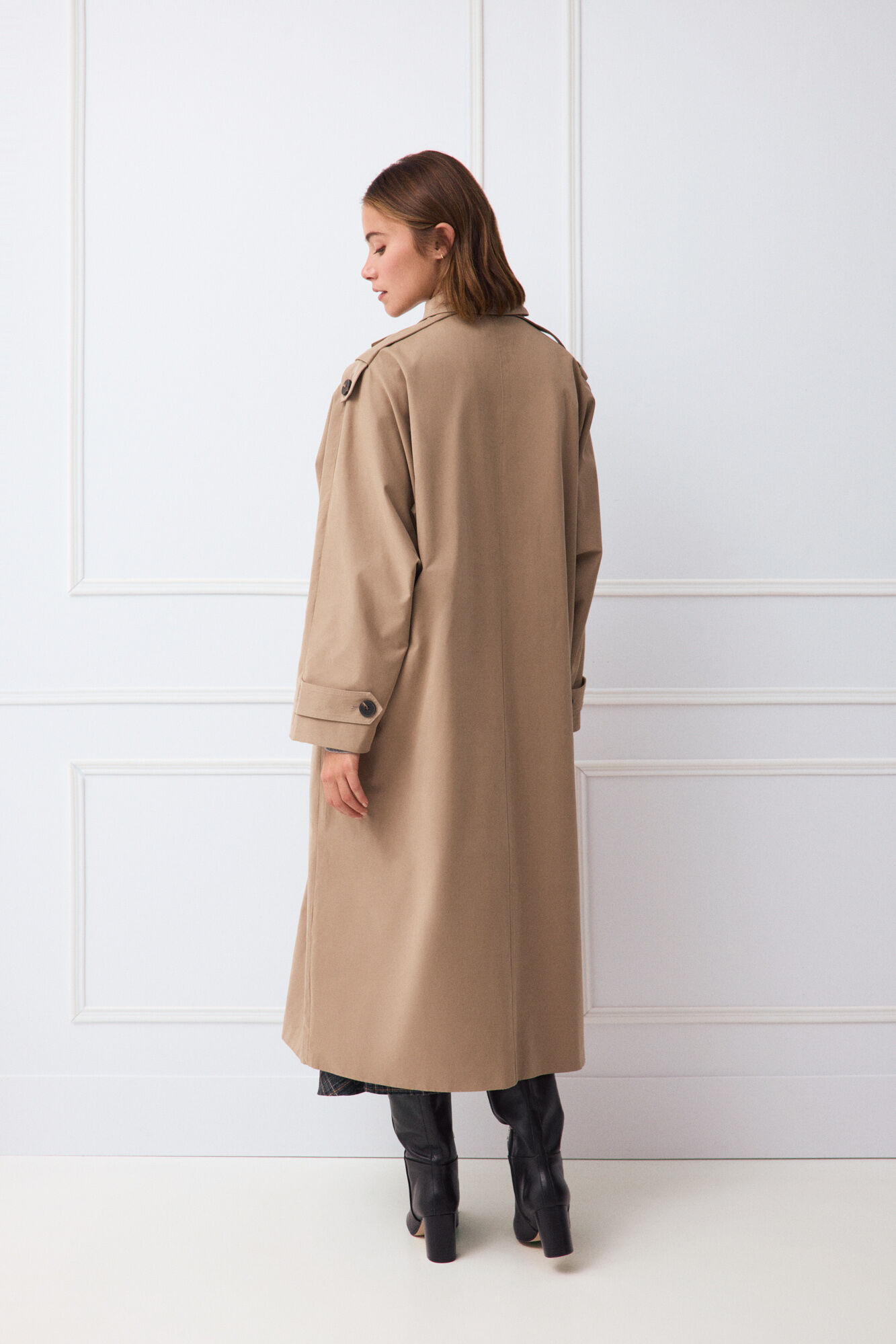TFP by Tamara Falc&oacute; Loose long trench coat Brown