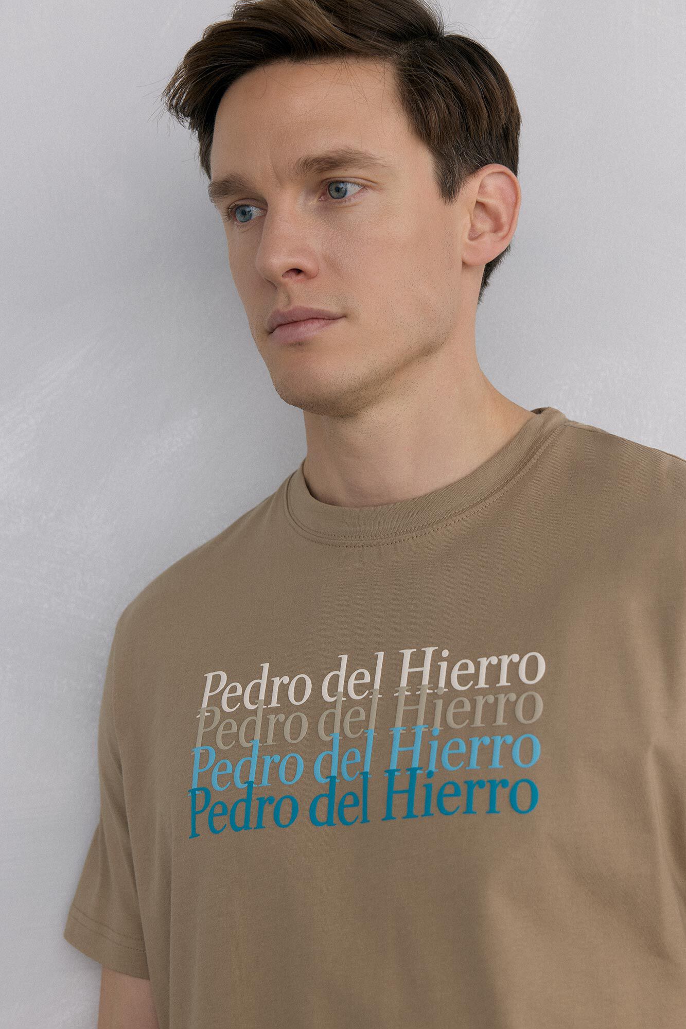 Pedro del Hierro T-shirt logo grande Beige