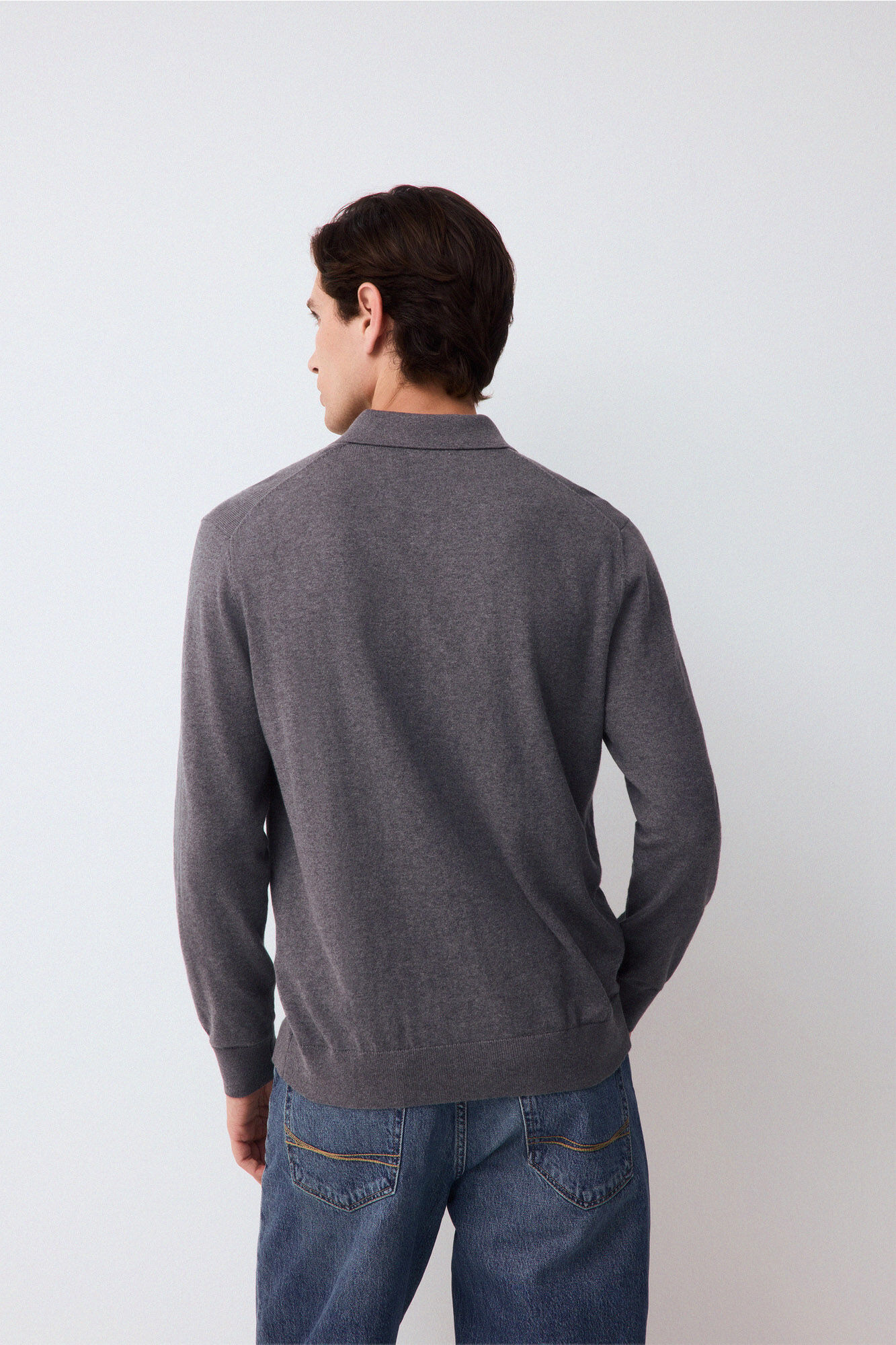 Pedro del Hierro Premium cotton silk cashmere knit jumper Grey