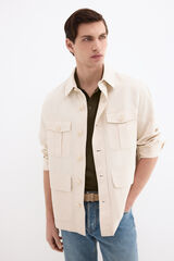 Pedro del Hierro Linen blend overshirt Beige