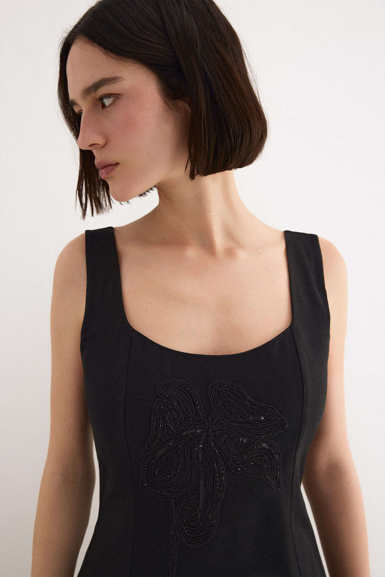 TFP by Tamara Falc&oacute; Floral embroidered dress Black